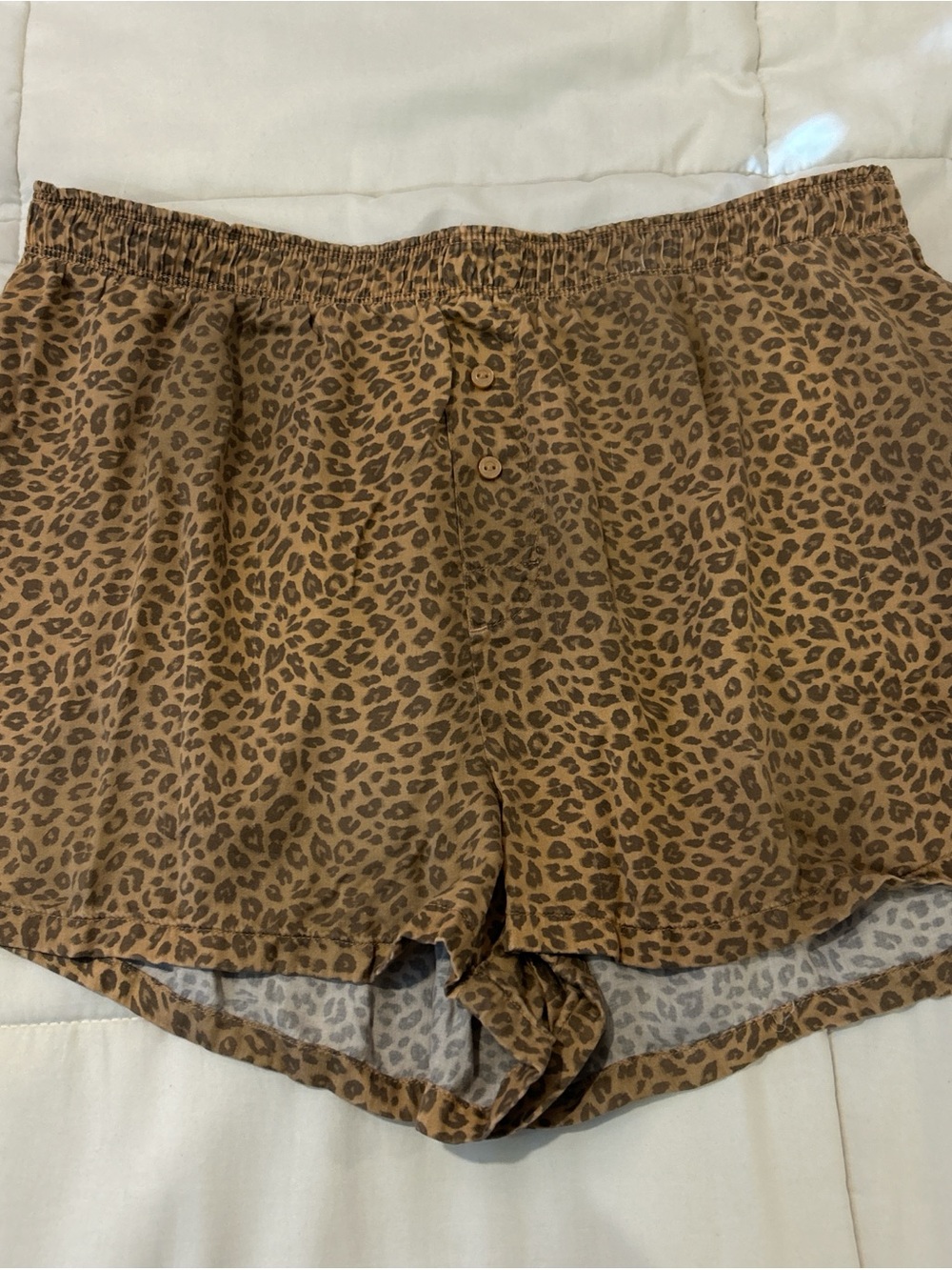 PINK Victoria's Secret Brown Leopard Print Sleep Shorts